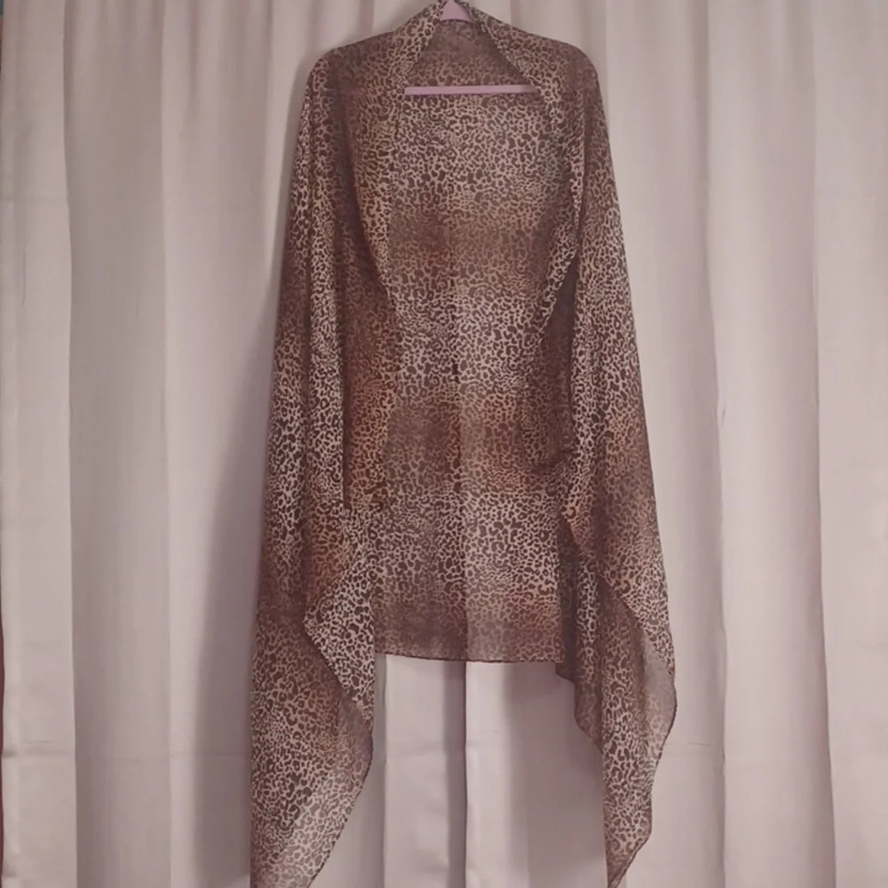 Large Animal Print Scarf Shawl Polyester Semi-Sheer 42×68